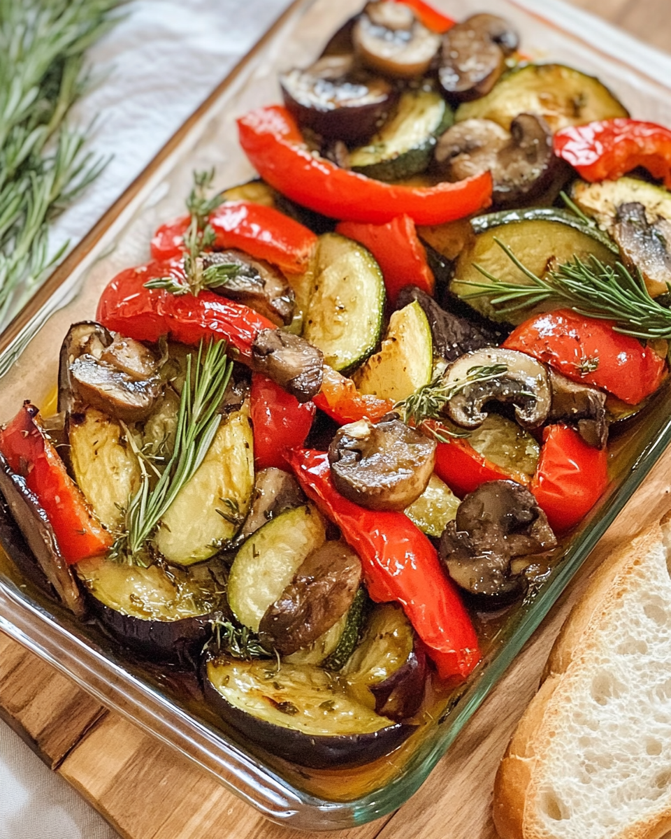 Mediterranes Antipasti-Gemüse aus dem Ofen, ein köstliches Rezept, das den Geschmack des Südens in jede Mahlzeit bringt.