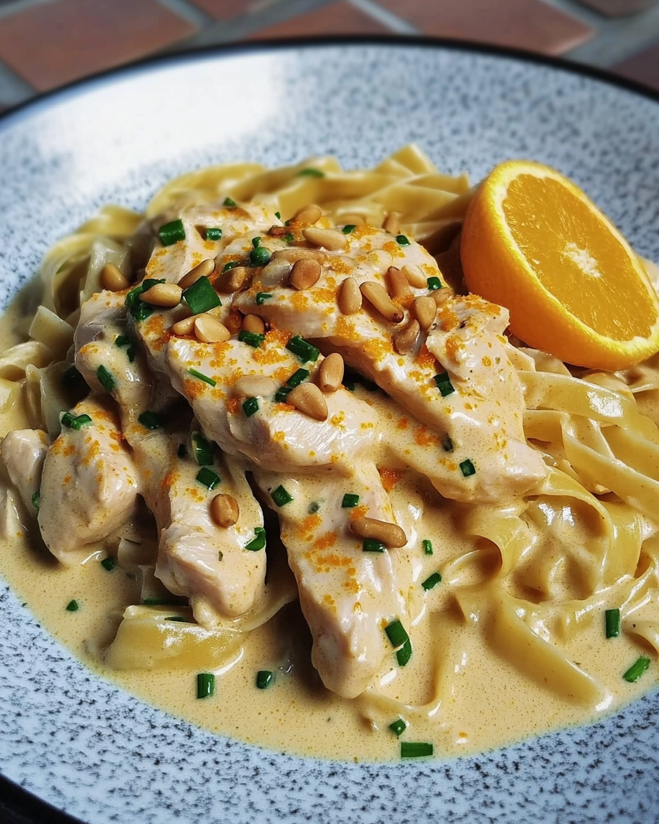 Cremiges Hähnchen-Orangen-Geschnetzeltes