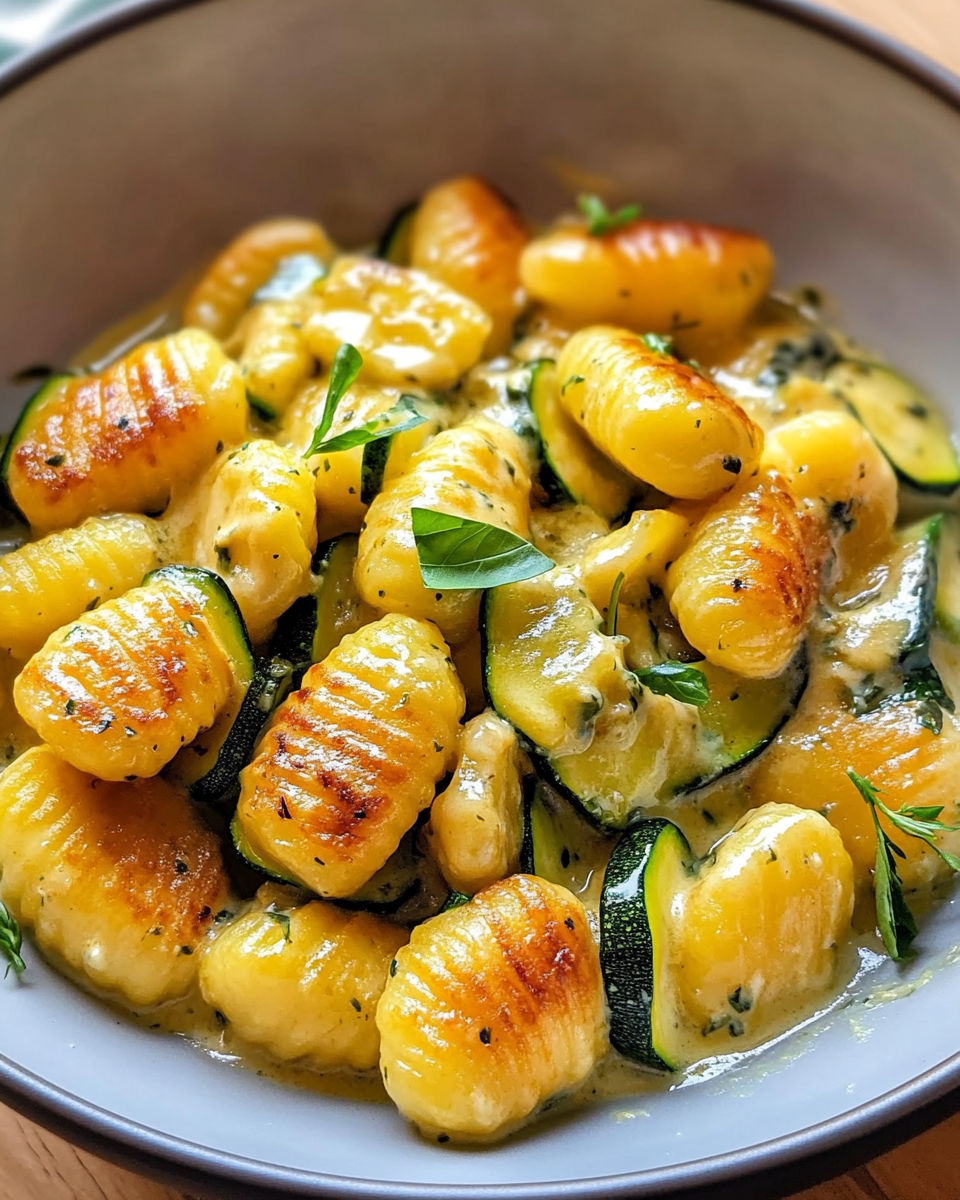 Knusprige Gnocchi mit Zucchini-Gorgonzola-Traum