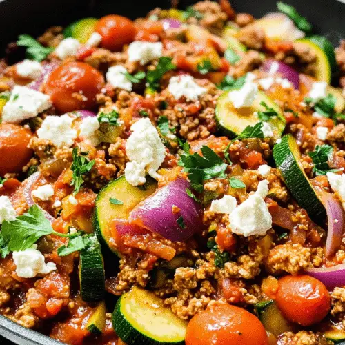 Mediterrane Hack-Gemüse-Pfanne