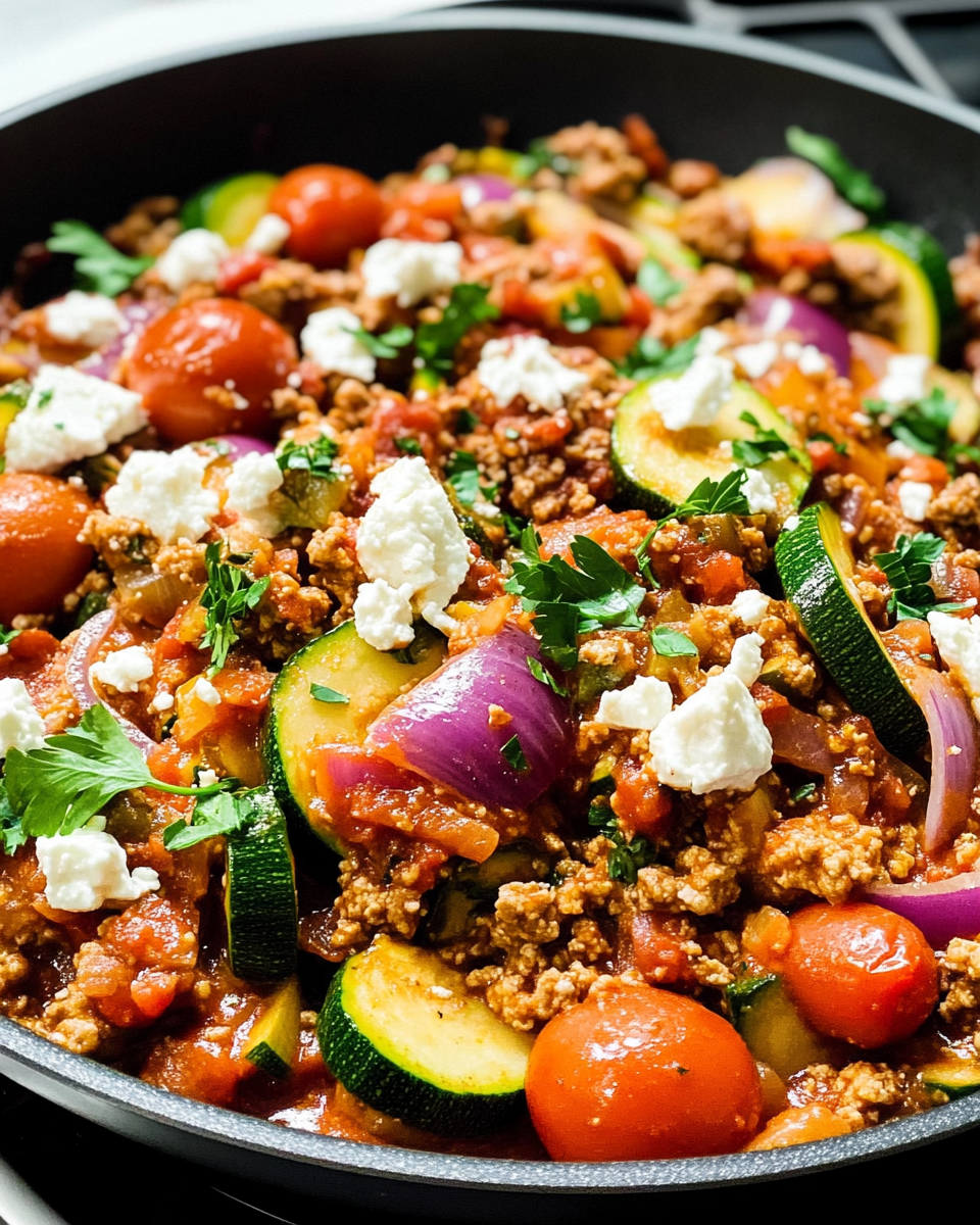 Mediterrane Hack-Gemüse-Pfanne