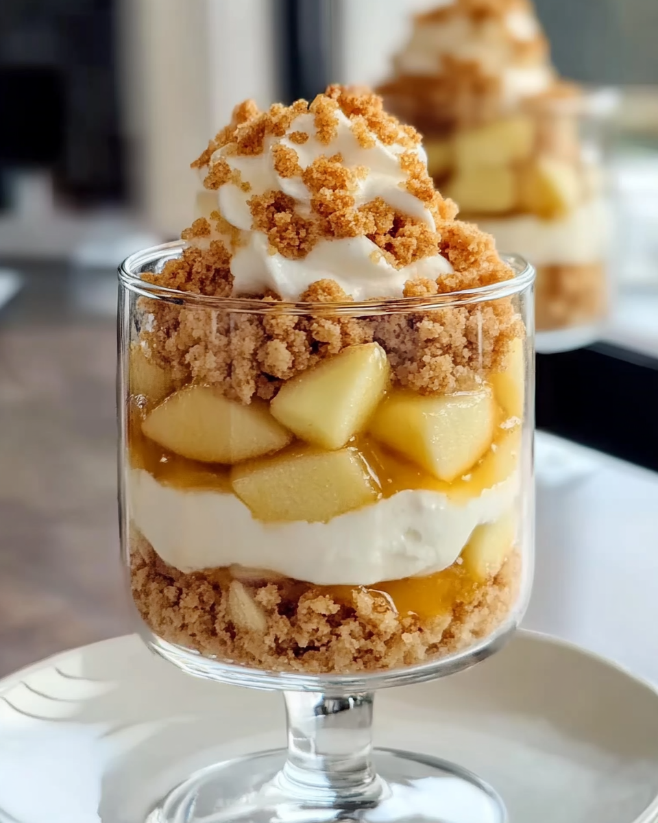 Apfel-Streusel-Dessert im Glas