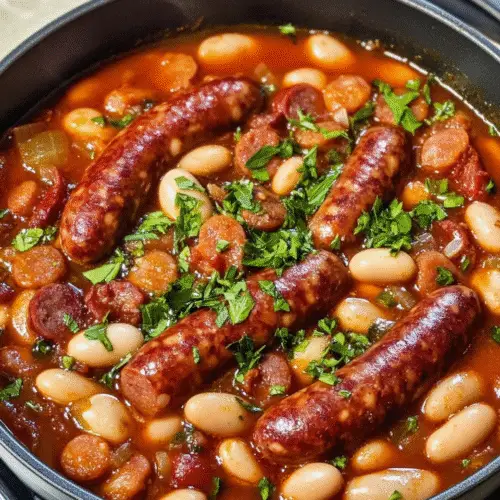 Rustikaler Bohnen-Wurst Eintopf