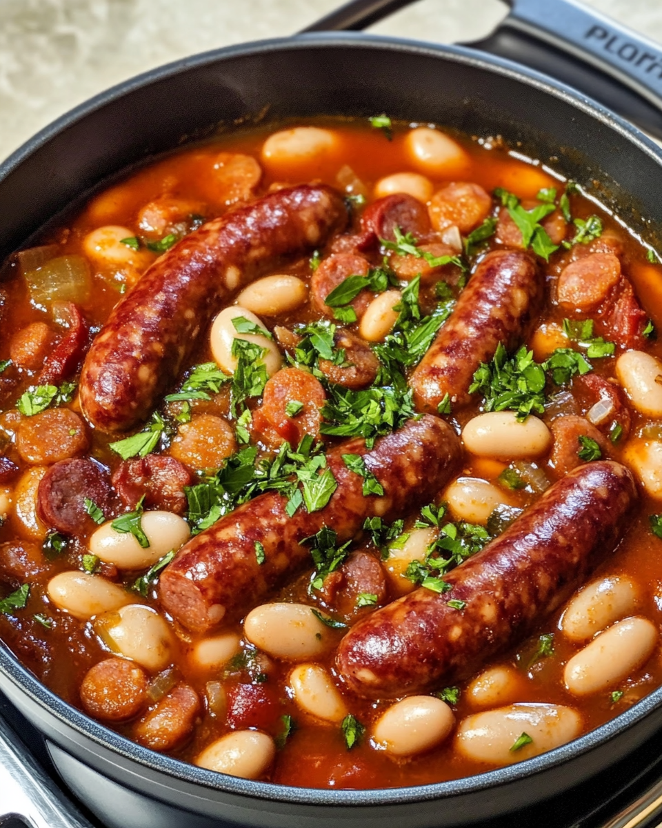 Rustikaler Bohnen-Wurst Eintopf