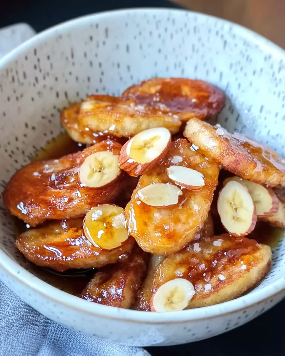 Knusprig gebackene Bananenstücke