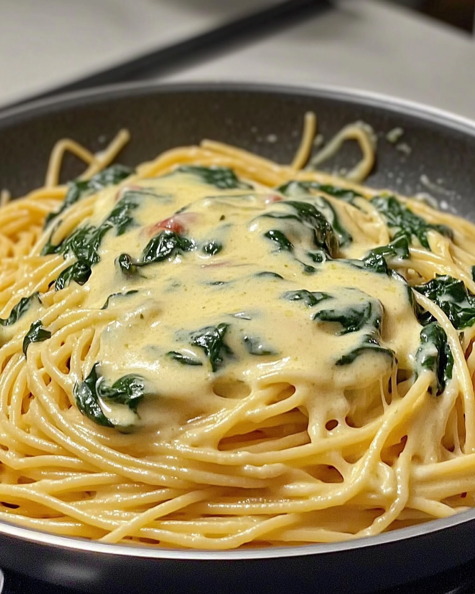 Cremige Spinat-Spaghetti in 20 Minuten
