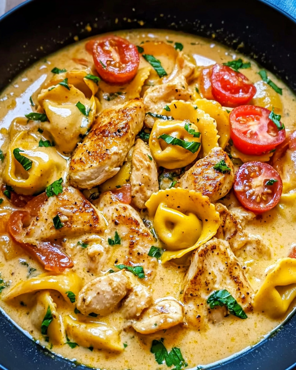 Cremige Tortellini mit Hähnchen