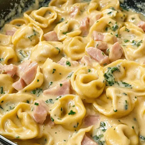Tortellini in cremiger Schinken-Soße