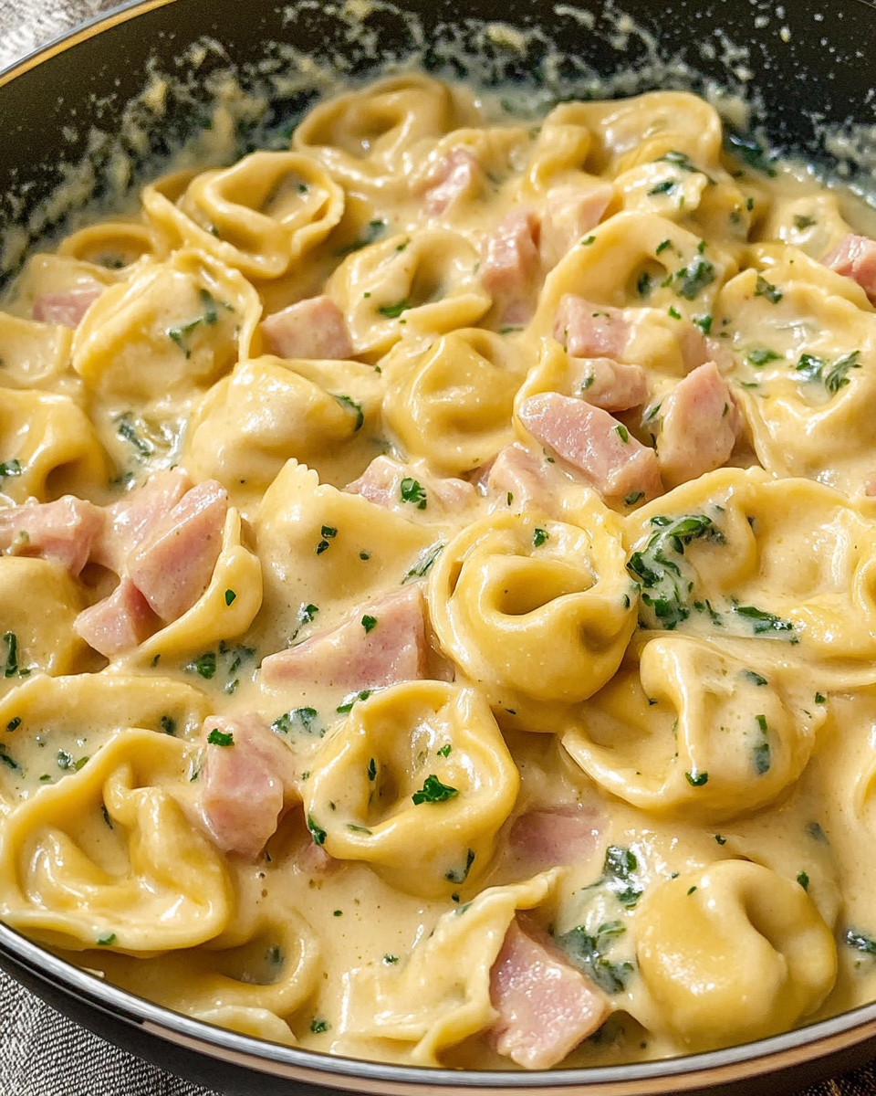 Tortellini in cremiger Schinken-Soße