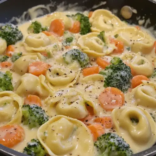 Cremige Gemüse-Tortellini Pfanne