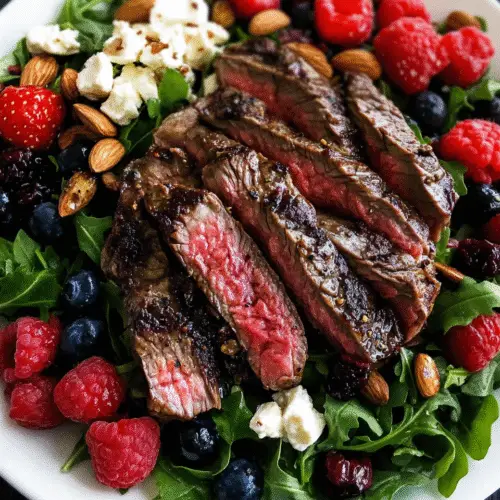 Fruchtiger Rucolasalat mit saftigem Steak