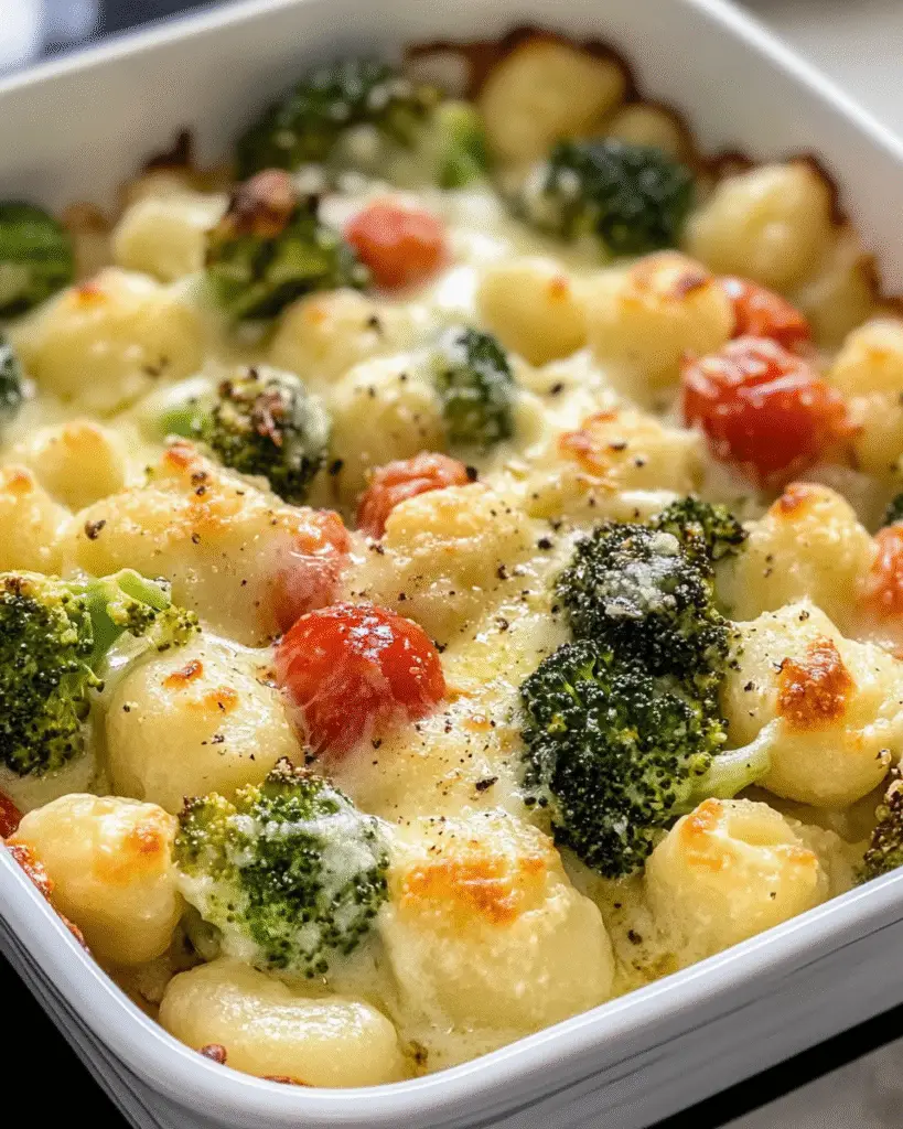 Cremiger Gnocchi-Brokkoli-Auflauf