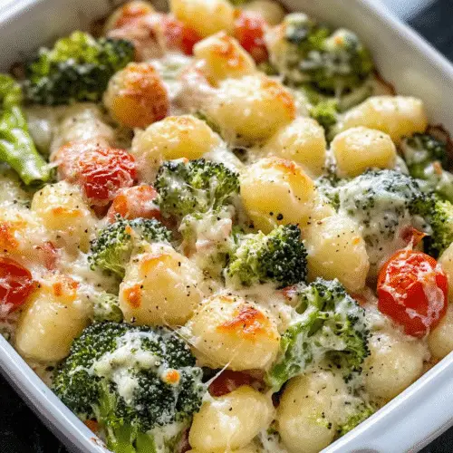 Cremiger Gnocchi-Brokkoli-Auflauf