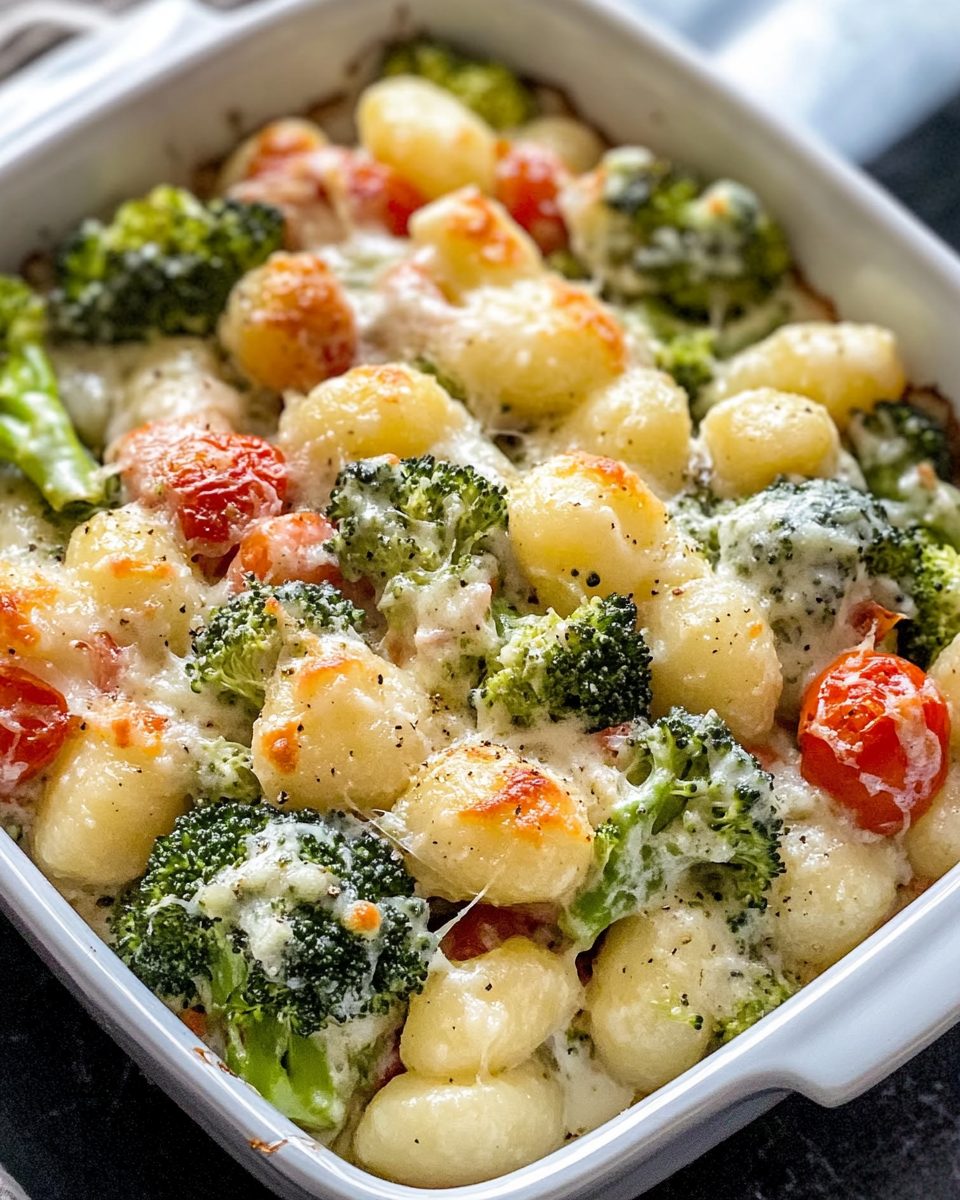 Cremiger Gnocchi-Brokkoli-Auflauf