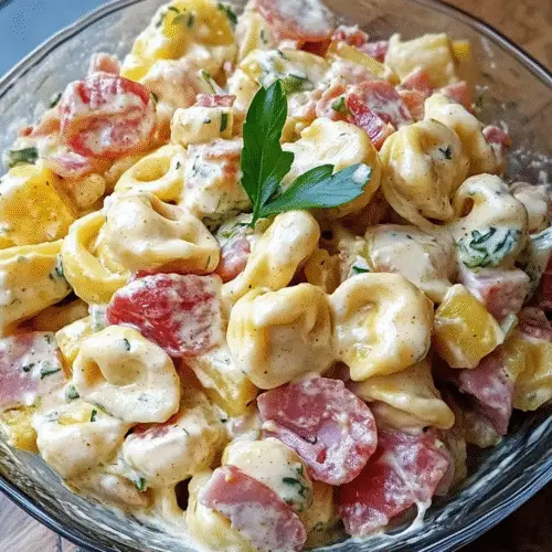 Cremiger Tortellinisalat mit Curry