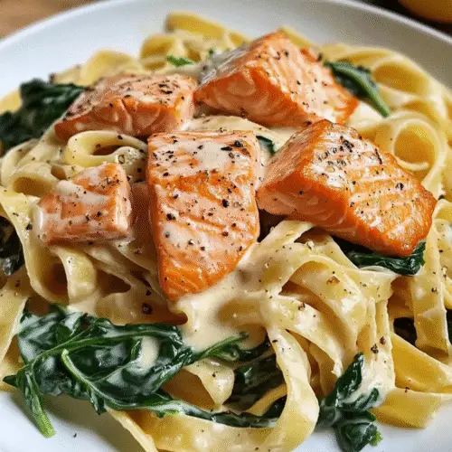Cremige Spinat-Lachs-Pasta