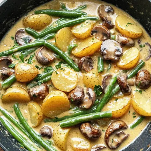 Kartoffel-Pilz-Pfanne mit Bohnen