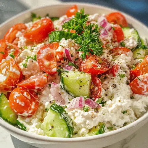Frischer Hüttenkäse-Salat Genuss