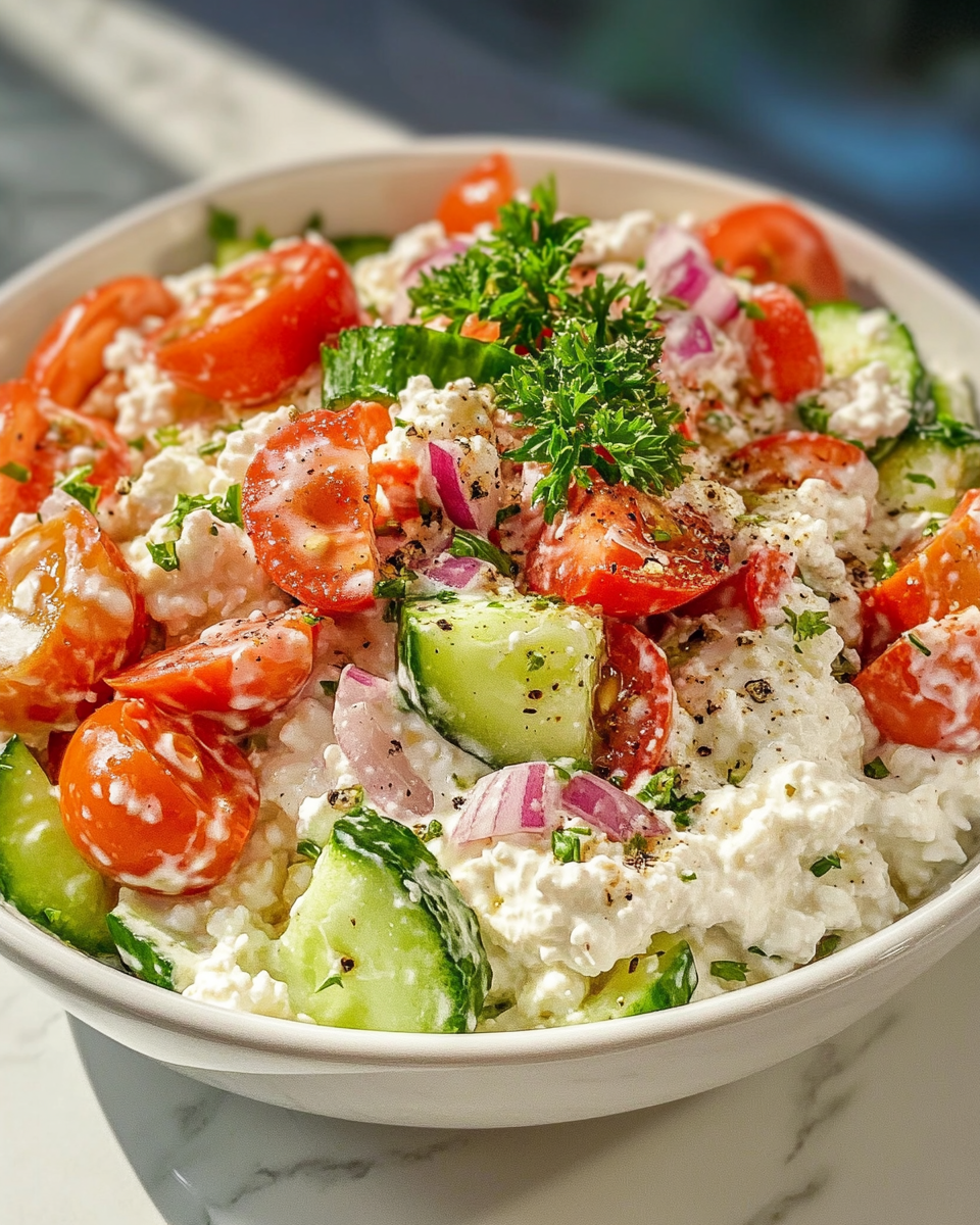 Frischer Hüttenkäse-Salat Genuss