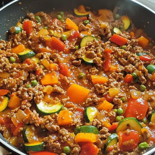 Kalorienarme Hackfleisch-Gemüse-Pfanne