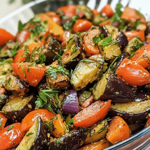 Auberginen-Salat mit frischen Kräutern