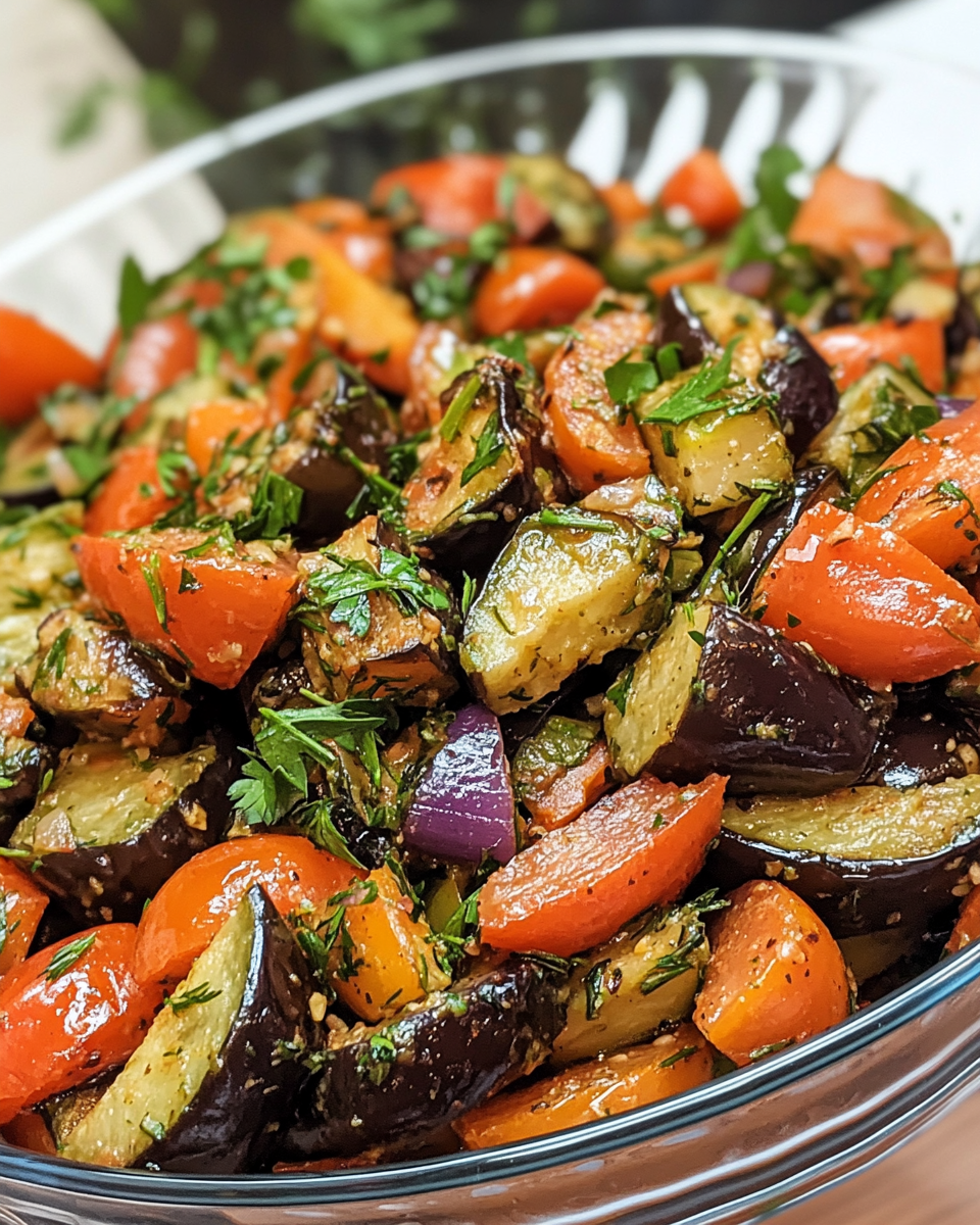 Auberginen-Salat mit frischen Kräutern