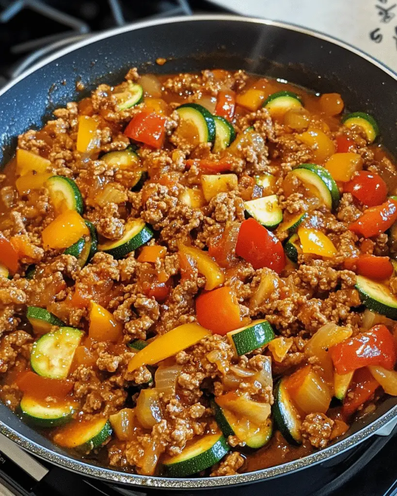 Kalorienarme Hackfleisch-Gemüse-Pfanne