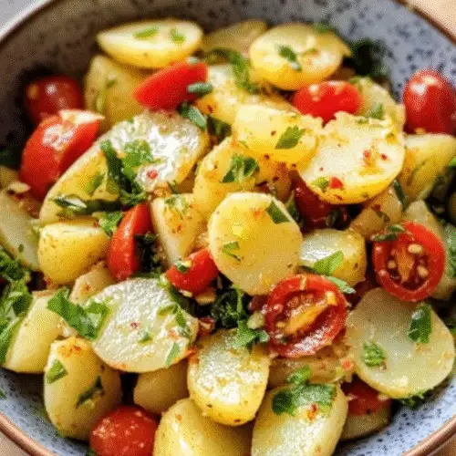 Kartoffelsalat mit scharfem Koriander-Limetten-Dressing