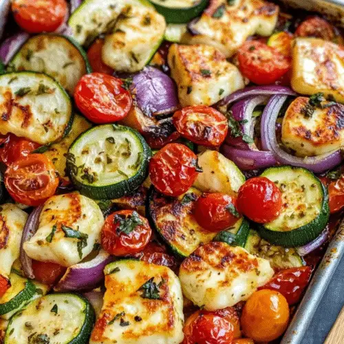 Halloumi-Gemüse-Blech – mediterraner Genuss