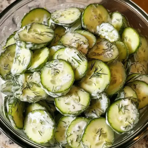 Frischer Gurkensalat mit Dill