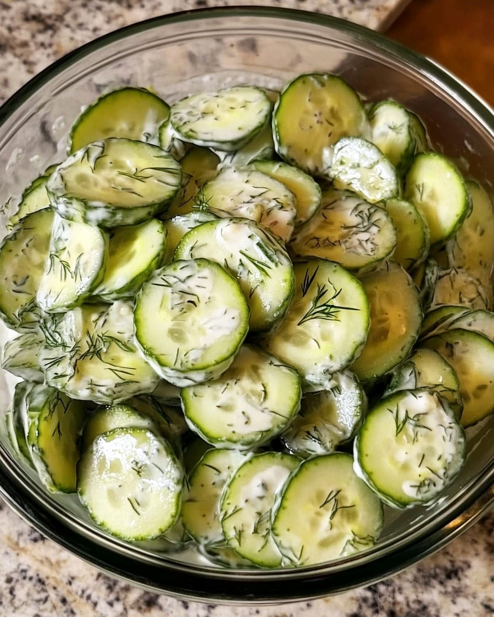 Frischer Gurkensalat mit Dill