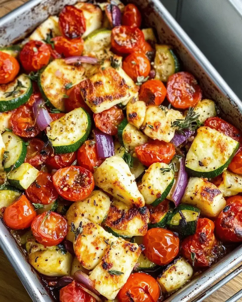 Halloumi-Gemüse-Blech – mediterraner Genuss