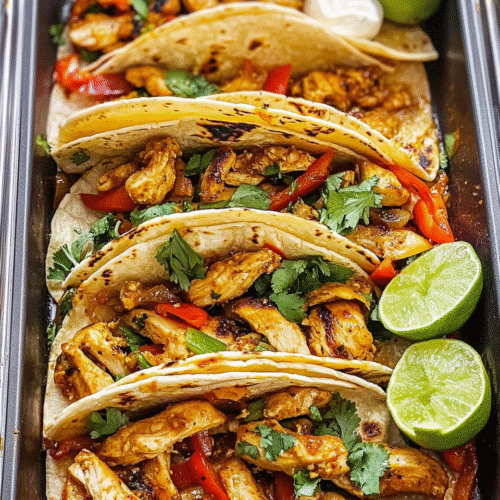 Würzige Paprika-Hähnchen-Tacos