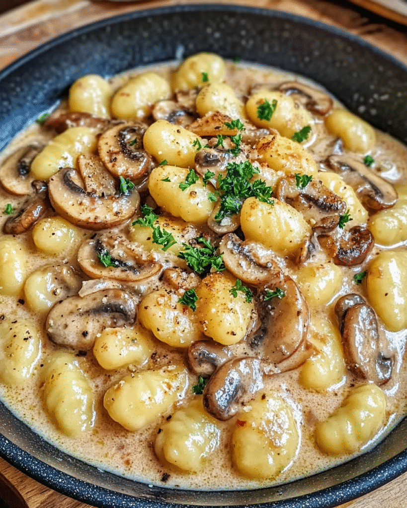 Cremige Gnocchi-Pilz-Pfanne