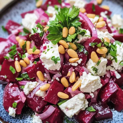 Rote Bete Salat mit veganem Hüttenkäse