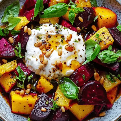 Bunte Rote-Bete-Salat mit Burrata