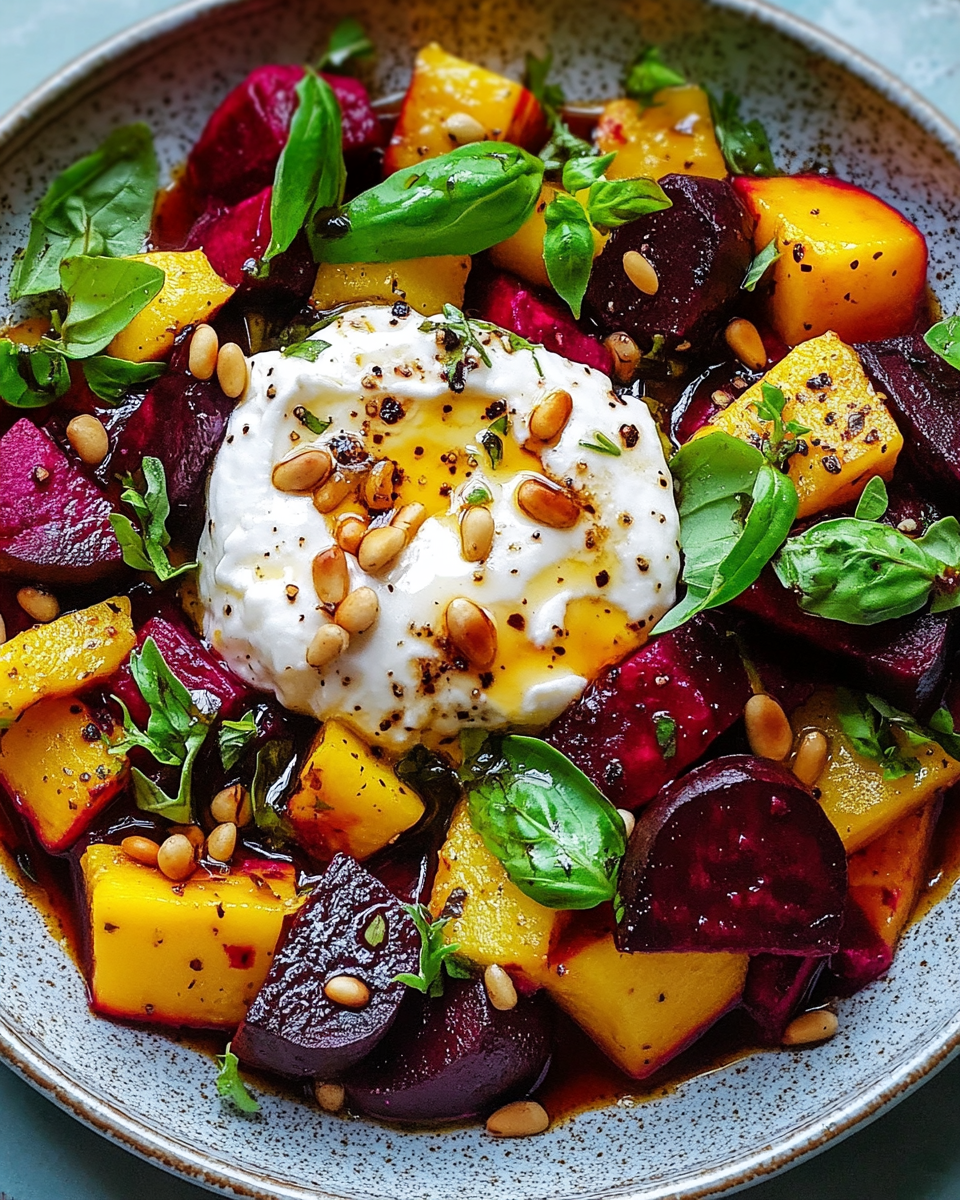 Bunte Rote-Bete-Salat mit Burrata