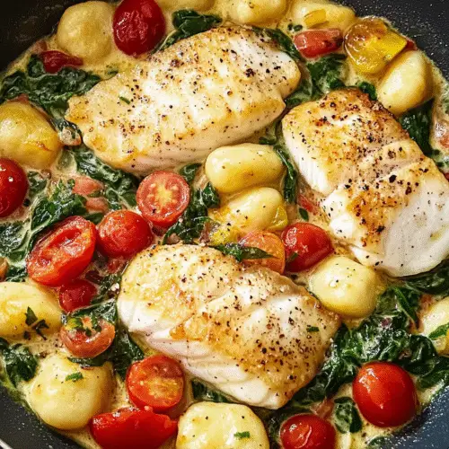 Cremige Gnocchi-Pfanne mit Fisch