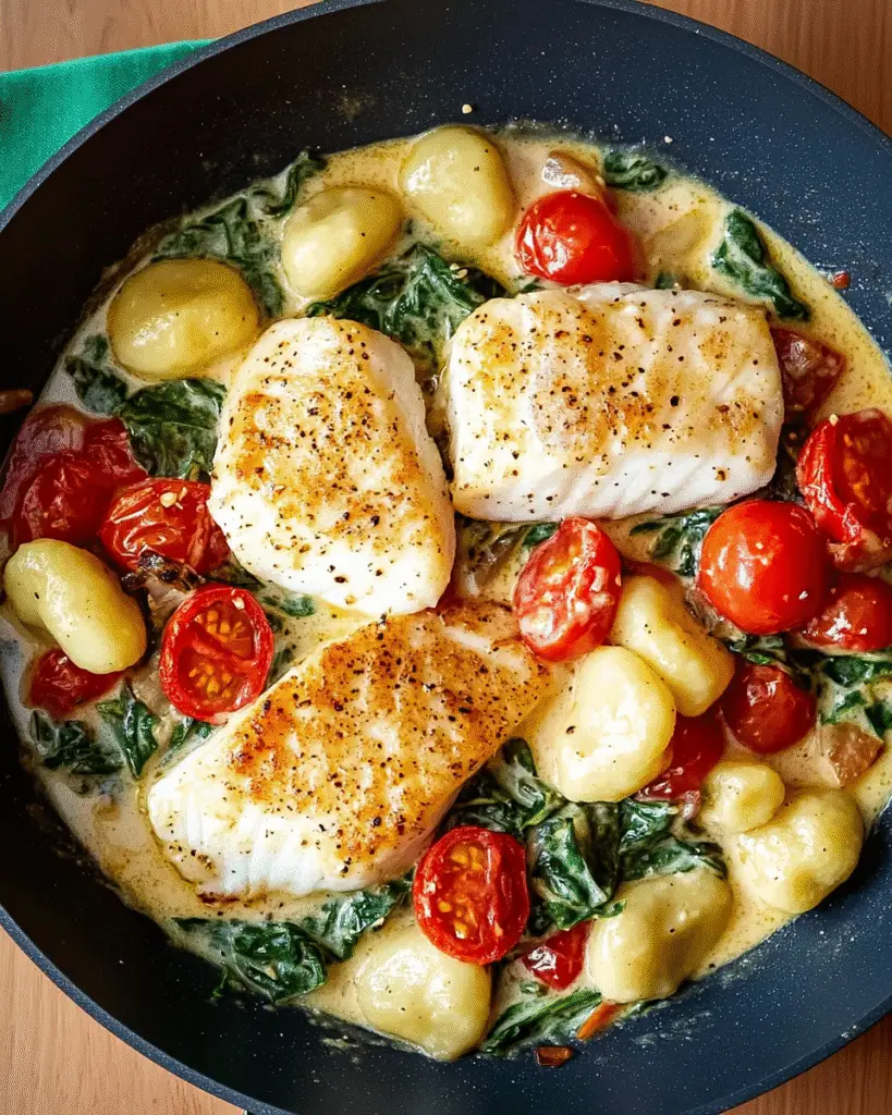 Cremige Gnocchi-Pfanne mit Fisch