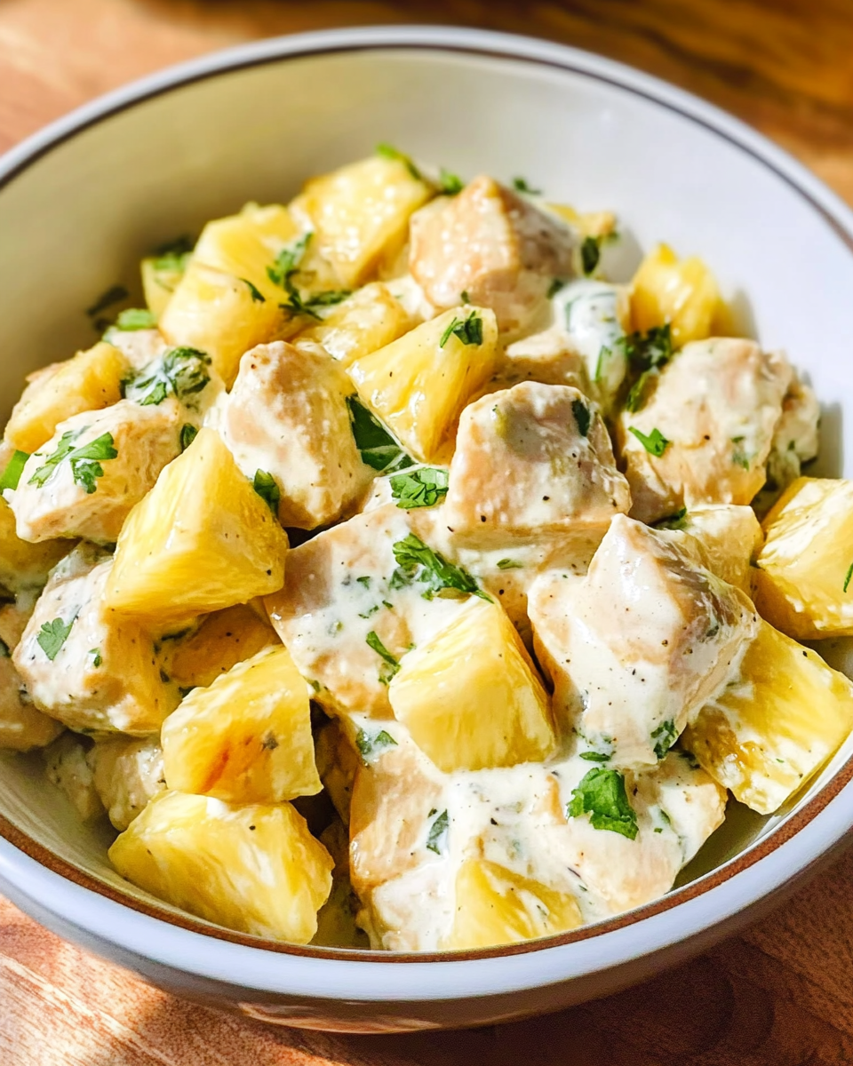 Exotischer Hühnchen-Ananas-Salat