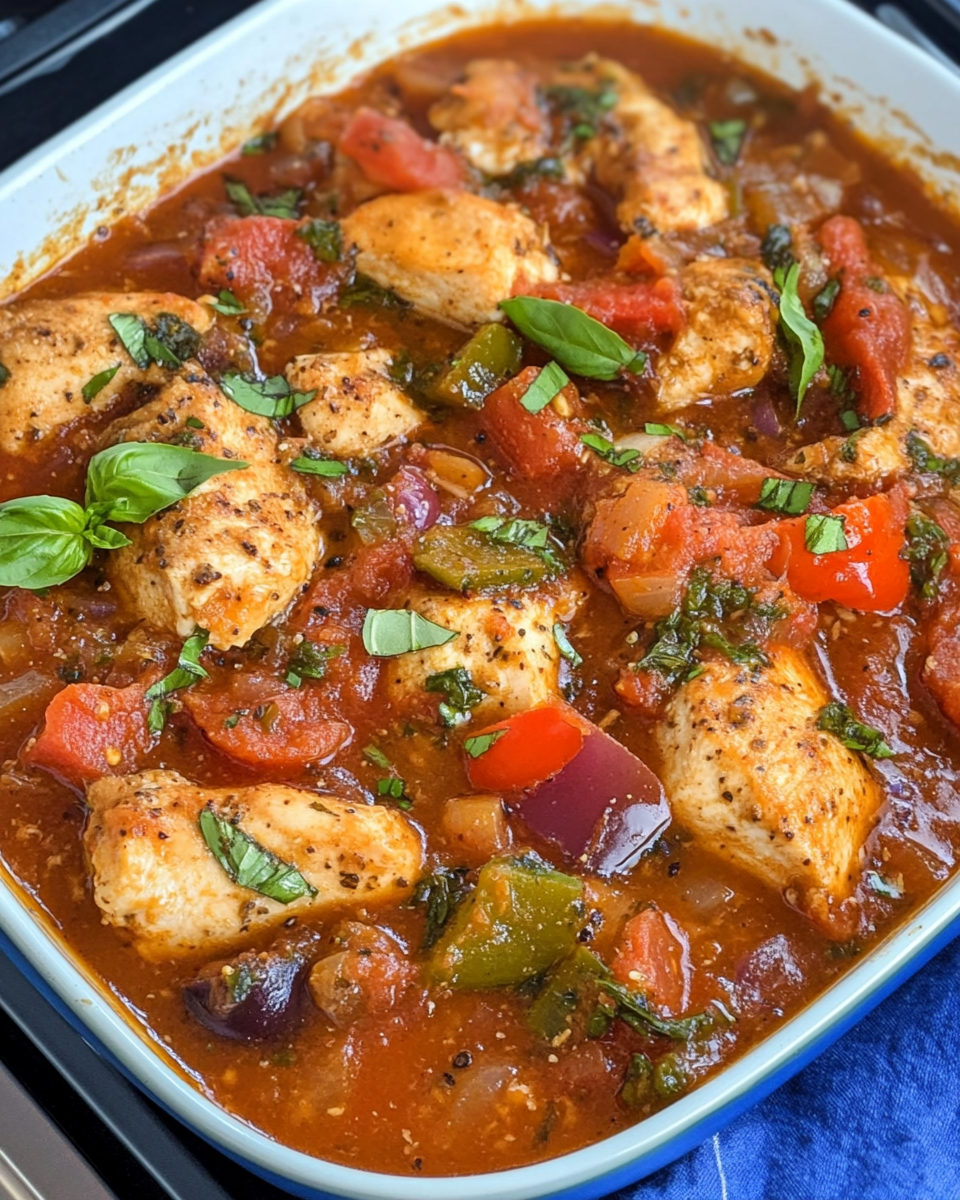 Mediterraner Hähnchen-Gemüse-Auflauf