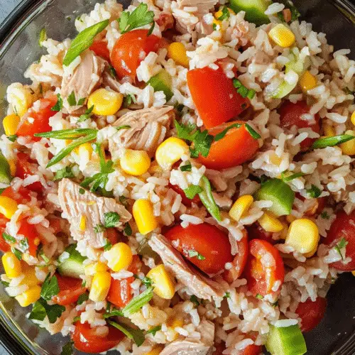 Bunter Reis-Thunfisch-Salat
