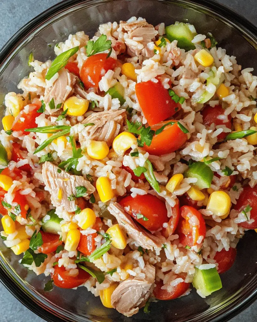 Bunter Reis-Thunfisch-Salat