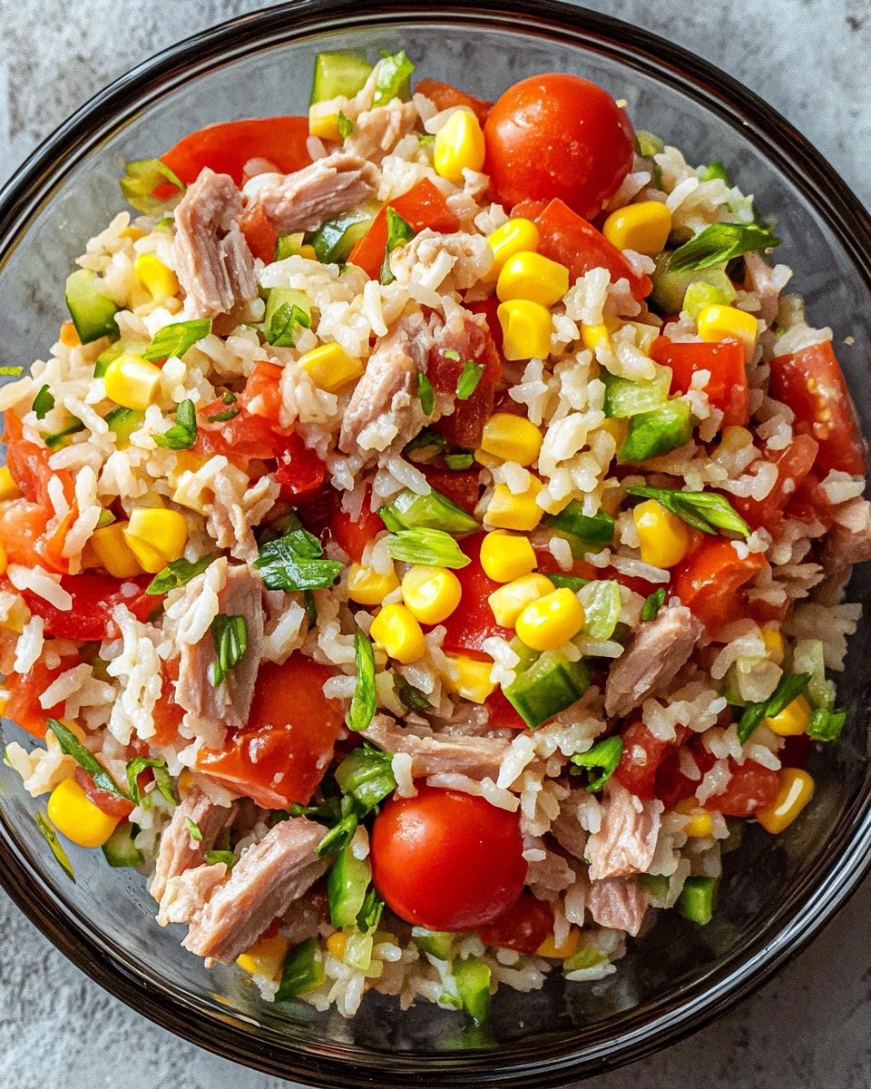 Bunter Reis-Thunfisch-Salat