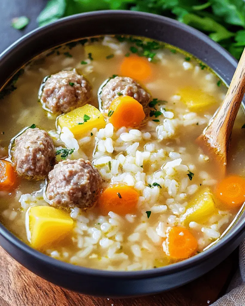 Herzhafte Hackfleisch-Reissuppe