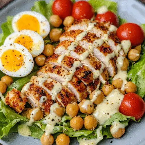 Gesunder Caesar Salad mit Hähnchen