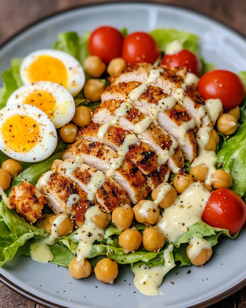 Gesunder Caesar Salad mit Hähnchen