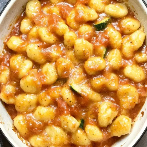 Überbackene Gnocchi mit Ajvar-Soße
