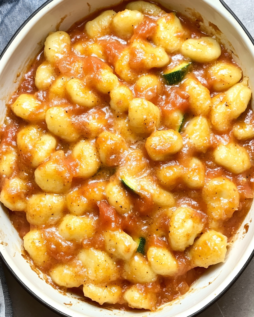 Überbackene Gnocchi mit Ajvar-Soße