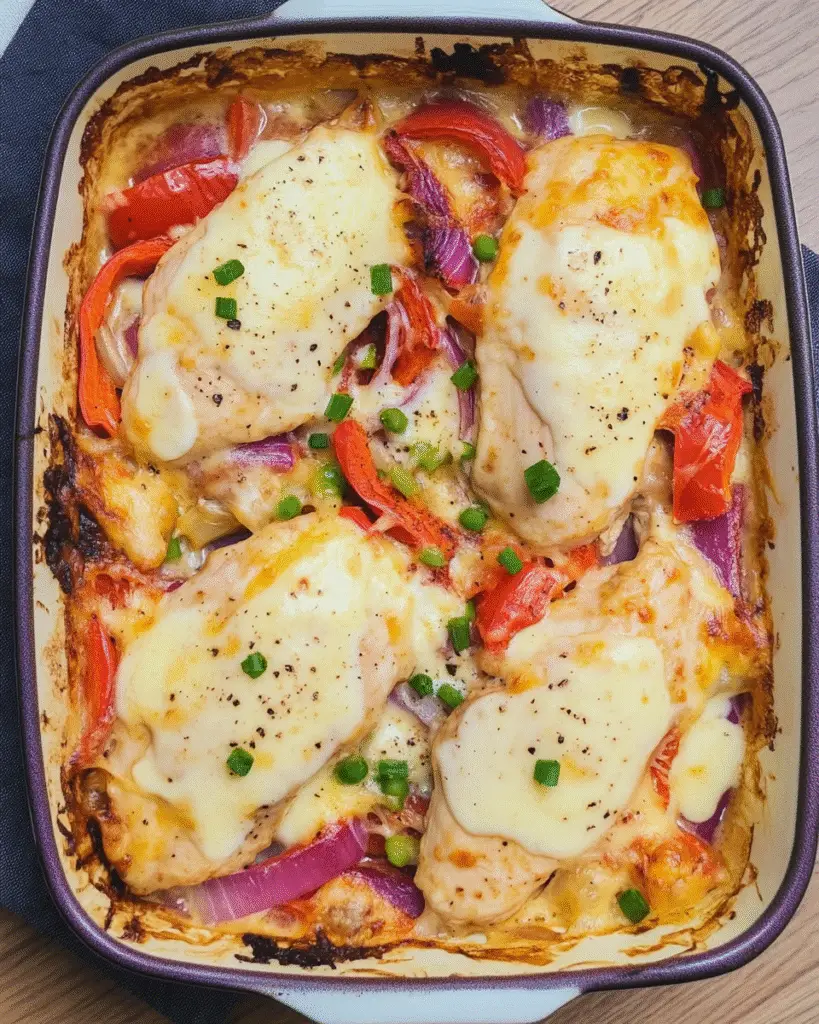 Cremiger Hähnchen-Paprika-Auflauf mit Schmand